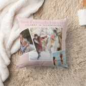 BFFフォトモダンコラージュ赤面ピンクパーソナライズされた クッション (ブランケット)