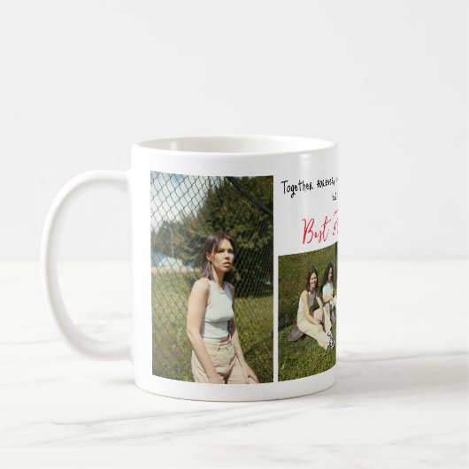 BFFフォーフォトフレンズパーソナライズされたフ最高のォーフーズ コーヒーマグカップ (左)