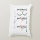 BFFフレンズエバー最高の引用文フローラタイポグラフィ アクセントクッション (裏面(縦))