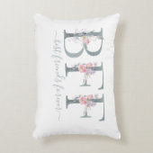 BFFフレンズエバー最高の引用文フローラタイポグラフィ アクセントクッション (正面(垂直))