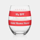 BFFフレンド最高のフォーエバーワインカフェガラストンブラー ステムなしワイングラス (裏面)