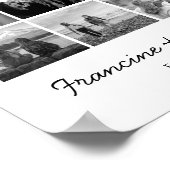 BFFモダンフレンズ最高の写真コラージュ白黒 ポスター (角)