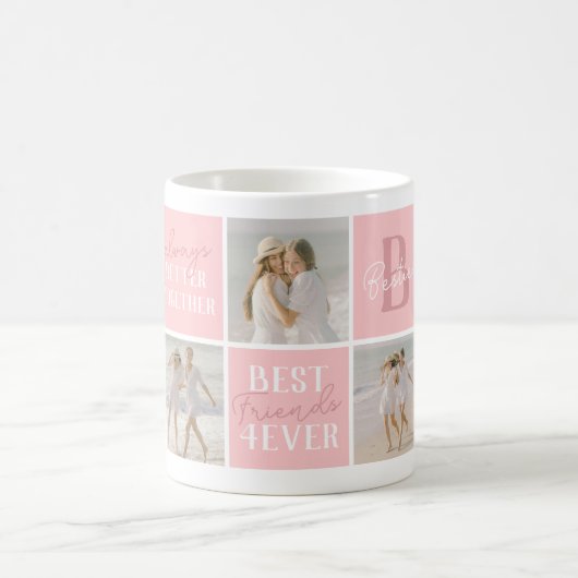 BFFモダンベスティーズ写真コラージピンク コーヒーマグカップ (中央)