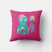 BFF写真おもしろいコラージギフトゼリーフィッシュタコ クッション (裏面)