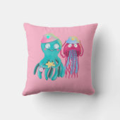 BFF写真おもしろいコラージギフトゼリーフィッシュタコ クッション (裏面)