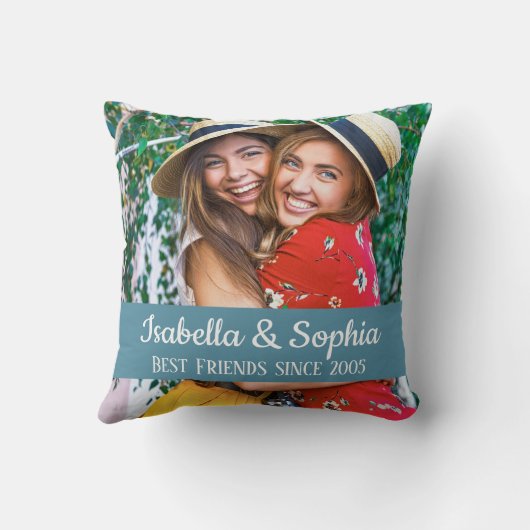 BFF写真の友最高の達は永遠モダン クッション (裏面)