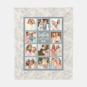 BFF写真エレガントコラージュ（名前あり） フリースブランケット (正面)