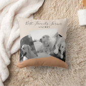 BFF写真モダンコラージギフトピーチパーソナライズされたー クッション (ブランケット)