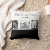 BFF写真モダンコラージギフト白黒 クッション (ブランケット)