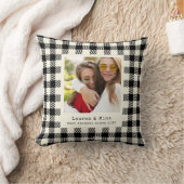 BFF写真モダンプレイド友情最高の友 クッション (ブランケット)