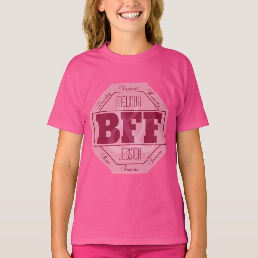 BFF友情 – 名前をカスタムする – 衣類 Tシャツ (正面)