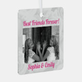 BFF最高の可愛いピンクのクリスマス メタルオーナメント (正面右)