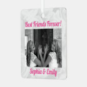 BFF最高の可愛いピンクのクリスマス メタルオーナメント (正面左)