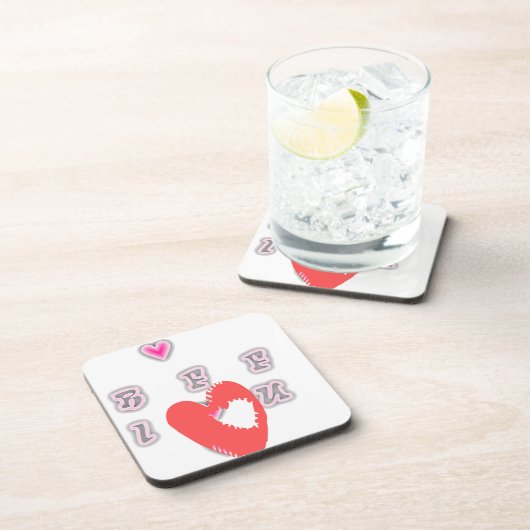 BFF最高の永遠の友よ:私はあなたを愛する芸術プリント コースター (右側)