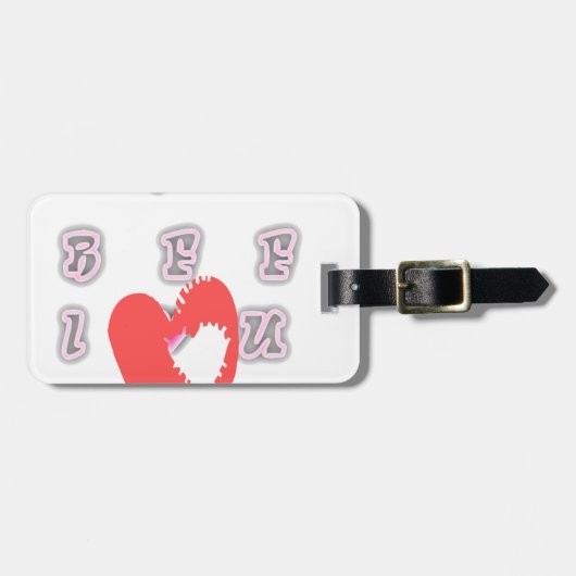 BFF最高の永遠の友よ:私はあなたを愛する芸術プリント ラゲッジタグ (正面横)
