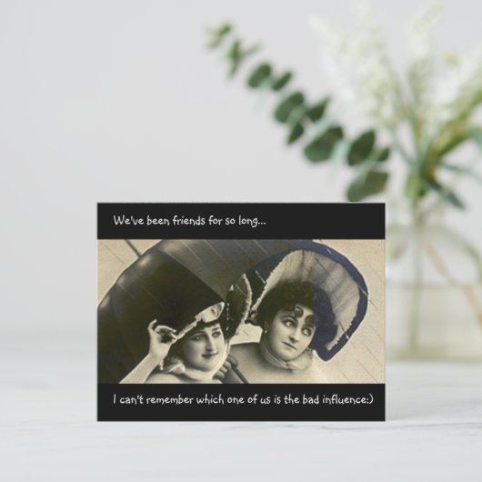 BFF私たちは友達だった悪い影響おもしろいはがき ポストカード (スタンド正面)