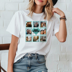 BFF インスタ写真コラージュ ティール ハート Tシャツ