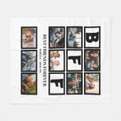 BFF スタイリッシュ Friends 最高の Forever 9 Photo Collage フリースブランケット (正面(横))