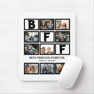 BFF スタイリッシュ Friends 最高の Forever 9 Photo Collage マウスパッド