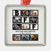 BFF スタイリッシュ Friends 最高の Forever 9 Photo Collage メタルオーナメント (正面)