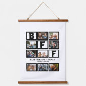BFF スタイリッシュ Friends 最高の Forever 9 Photo Collage 吊り下げ型タペストリー (正面)