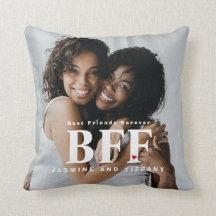 BFF ベストフレンド 永遠の友情 ハートの写真入り枕