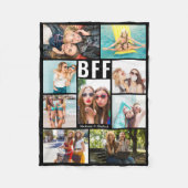 BFF モダン最高の友の写真のコラージュ名 フリースブランケット (正面)
