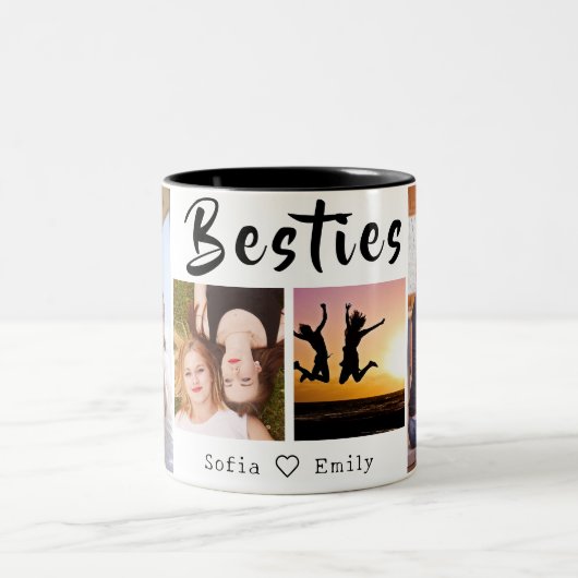 BFF モダン 4-Photo Collage Mag ツートーンマグカップ (中央)