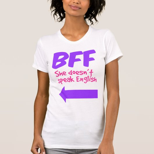 BFF -彼女は英国の一致のタンクトップを話しません Tシャツ (正面)