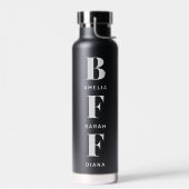 BFF |最高のお客様の名ユニーク前を黒く表示 ウォーターボトル (左面)