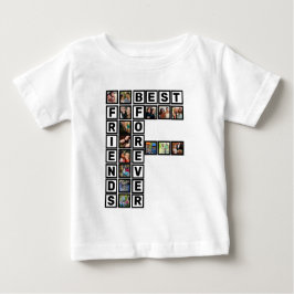 BFF 最高の Friends Forever 15フォトコラージュテンプレート ベビーTシャツ