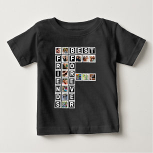 BFF 最高の Friends Forever 15フォトコラージュテンプレート ベビーTシャツ