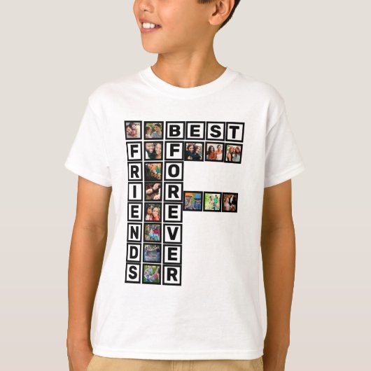 BFF 最高の Friends Forever 15フォトコラージュテンプレート Tシャツ (正面)