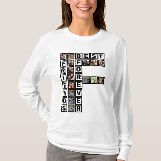 BFF 最高の Friends Forever 15フォトコラージュテンプレート Tシャツ (正面)