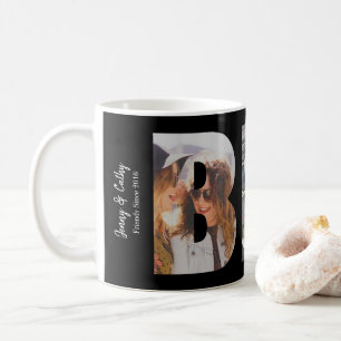 BFF 最高の Friends Forever 3フォトコラージブラック コーヒーマグカップ