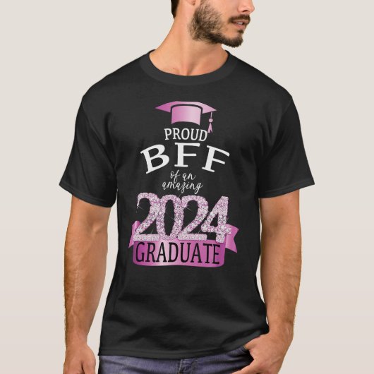 BFF 誇りを持った 2024卒業生Iピンクパーティー友情It Tシャツ (正面)