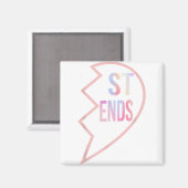 BFF 1のハートを2つの友最高のだちにマッチング2番目のパーツ マグネット (正面/裏面)