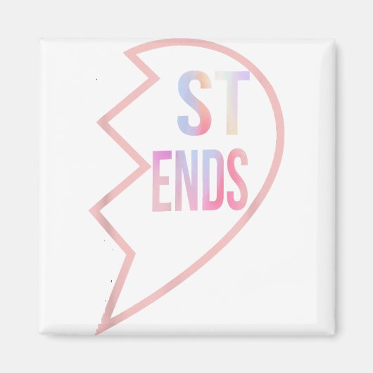 BFF 1のハートを2つの友最高のだちにマッチング2番目のパーツ マグネット (正面)