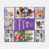 BFF 10 Photo Collage with Custom for Best Friend フリースブランケット (正面(横))
