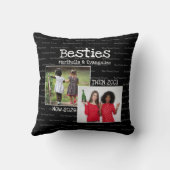 *** BFF 2パーソナライズされたフォトキープサケ最高のの友人 クッション (裏面)