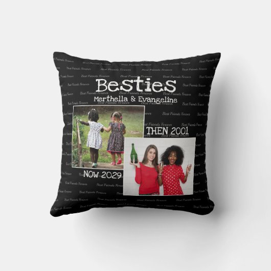 *** BFF 2パーソナライズされたフォトキープサケ最高のの友人 クッション (裏面)