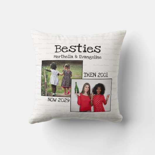 *** BFF 2パーソナライズされたフォトキープサケ最高のの友人 クッション (裏面)