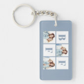 BFF 3 Photo Collage Best Friends Dusty Blue キーホルダー (正面)