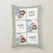 BFF 3 Photo Collage Best Friends Sage Green アクセントクッション (正面(垂直))