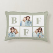 BFF 3 Photo Collage Best Friends Sage Green アクセントクッション (裏面)