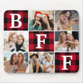 BFF Best Friends Red Plaid Keepsake Pictures マウスパッド (正面)
