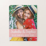 BFF Best friends trendy modern custom photo ジグソーパズル<br><div class="desc">Modern BFF photo puzzle featuring a trendy caption "Best Friends since" in white modern lettering. Easily customizable by adding your favorite photo and text by editing the template fields.</div>