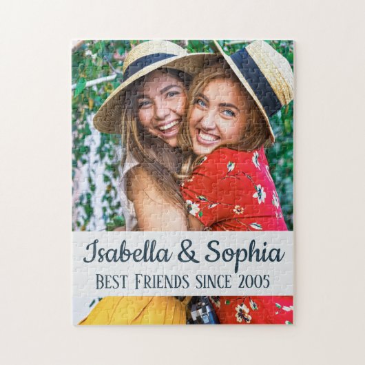 BFF Best friends trendy modern custom photo ジグソーパズル (縦)