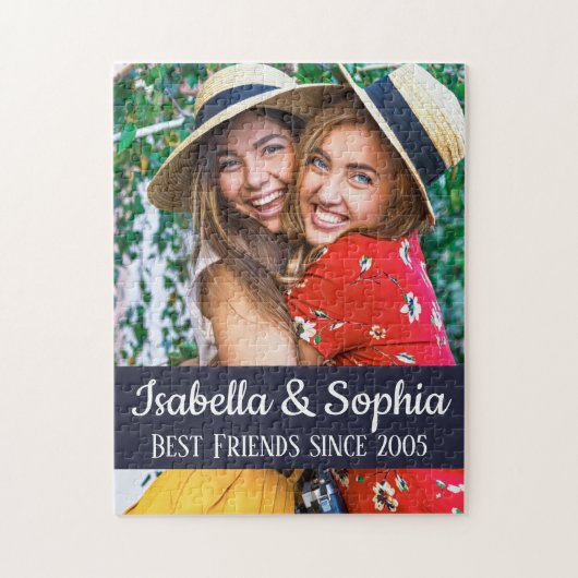 BFF Best friends trendy modern custom photo ジグソーパズル (縦)
