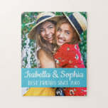 BFF Best friends trendy modern custom photo ジグソーパズル<br><div class="desc">Modern BFF photo puzzle featuring a trendy caption "Best Friends since" in white modern lettering. Easily customizable by adding your favorite photo and text by editing the template fields.</div>